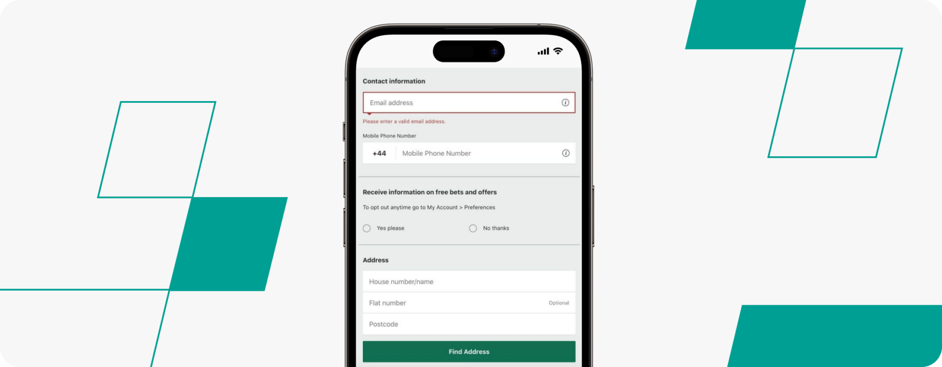 bet365 Registration Screenshot