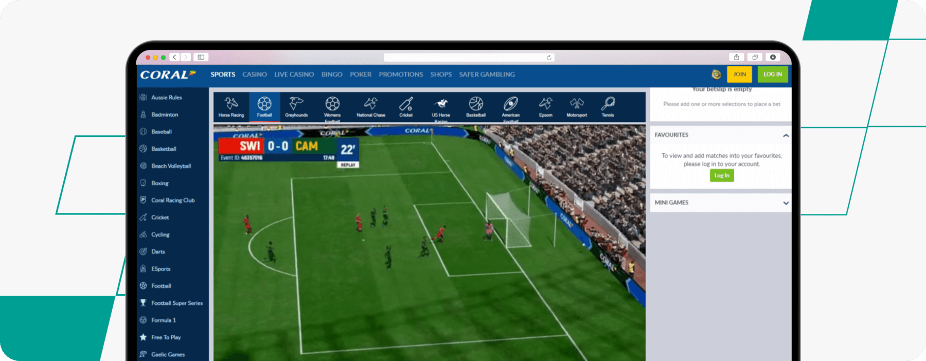 desktop Screenshot of Coral Virtual Football Markets