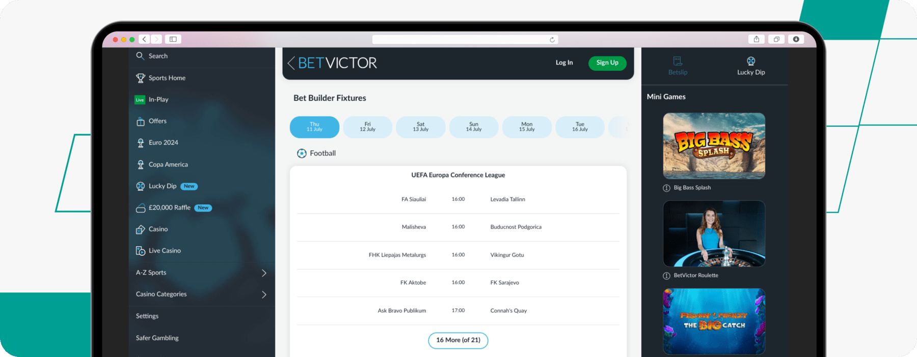 betvictor bet builder example desktop screenshot