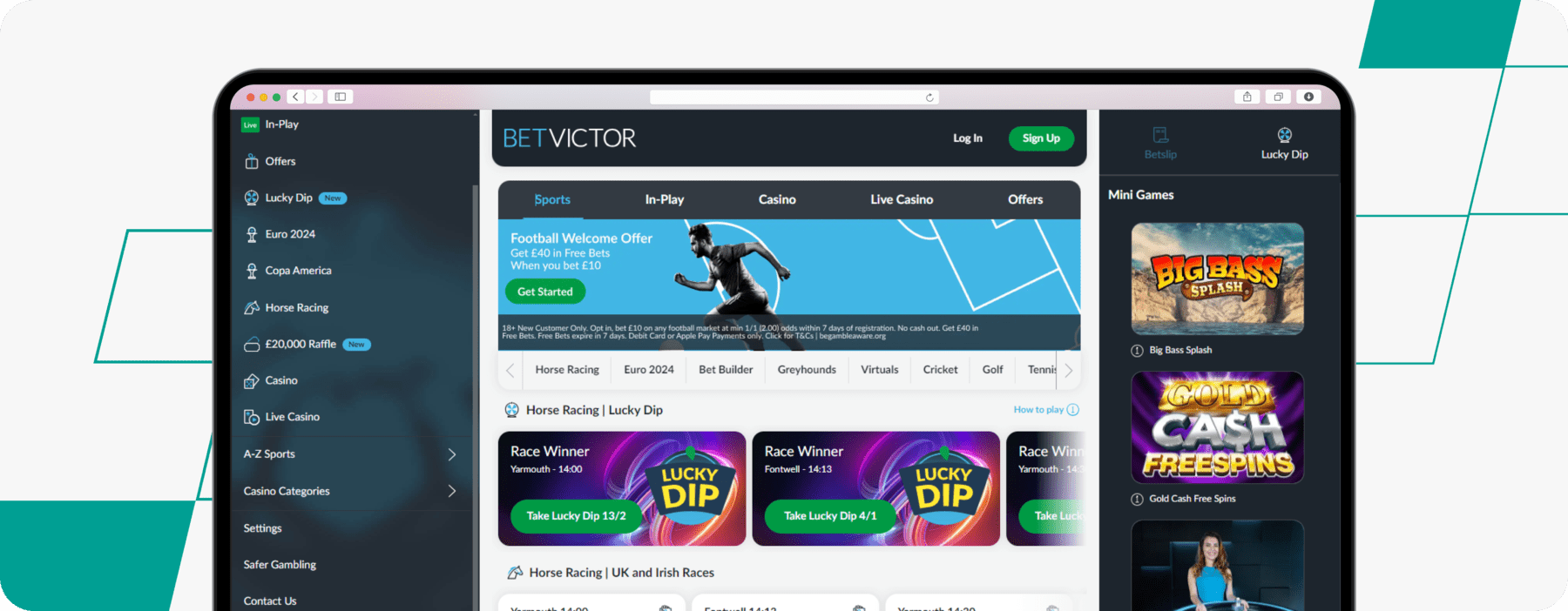 BetVictor Irish Betting Desktop