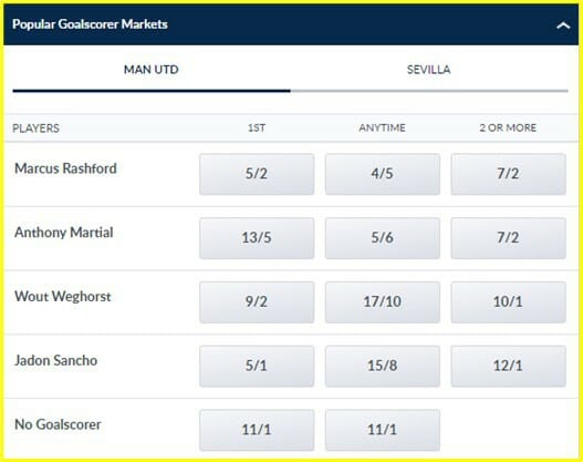 Coral First Goalscorer Predictions Screenshot