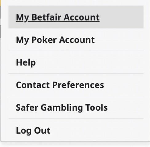 Betfair Withdrawal Screenshot