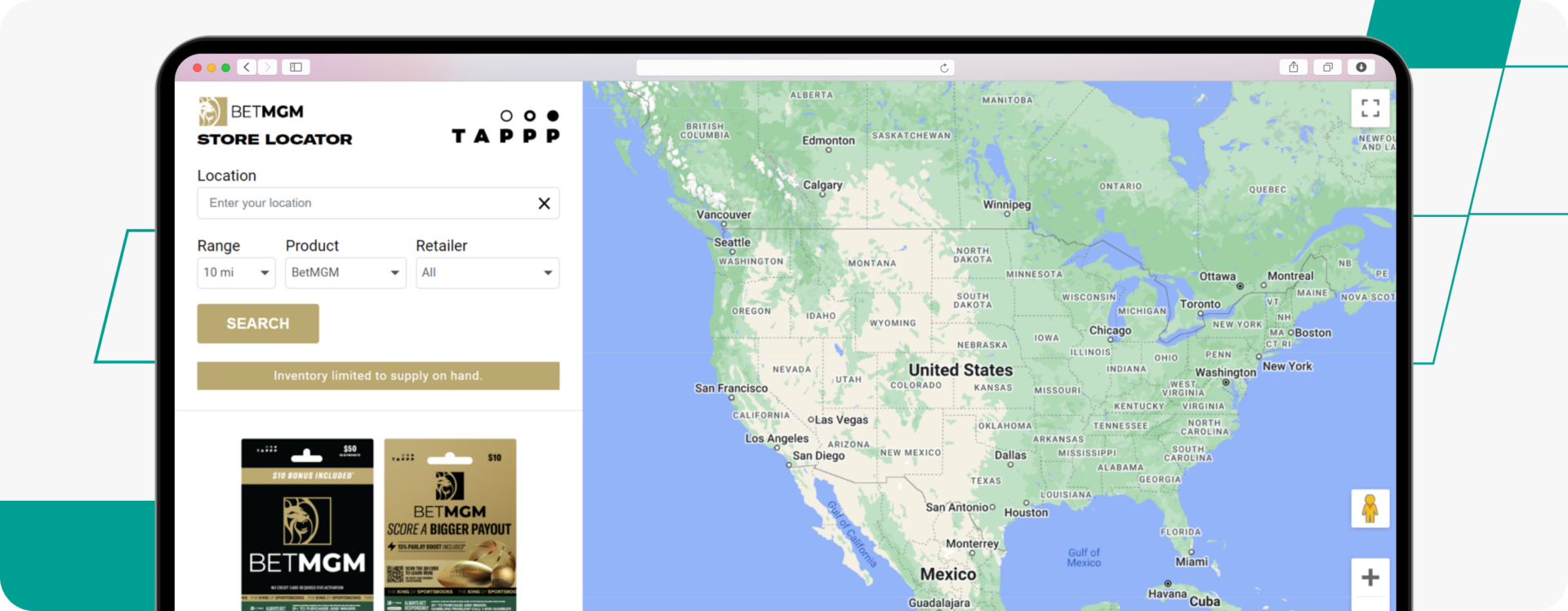 betmgm store locator desktop screenshot